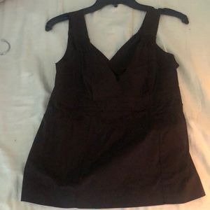 Ann Taylor dark brown sleeveless blouse.